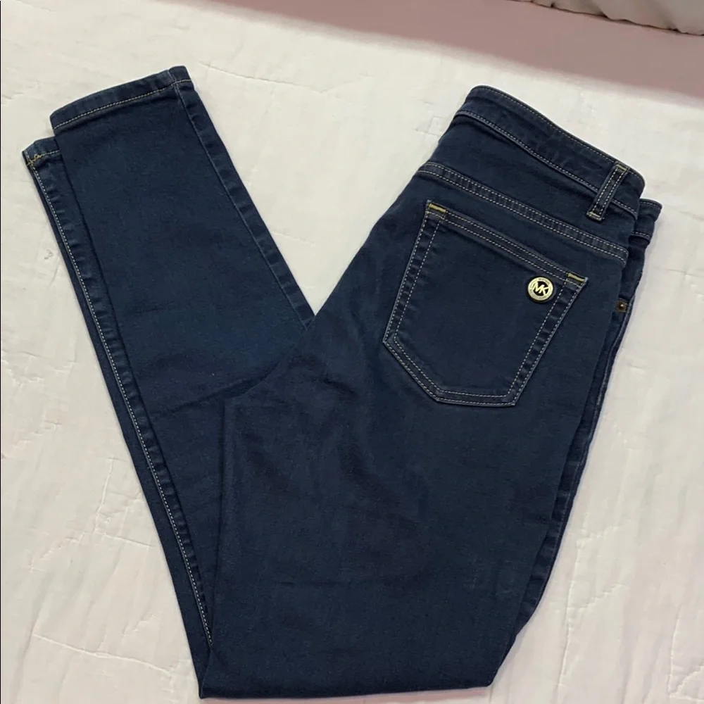 Michael Kors Selma Skinny High Rise Dark Wash Denim Jeans Women's Size 8 Stretch